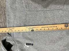 Puma Pullover Hoodie Sweatshirt Mens Sz Small Gray W/ Logo Sleeve Logo Front