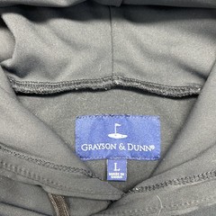 Grayson & Dunn Hoodie Men Large Black Pullover Fleece Stretch Hooded Pocket Golf
