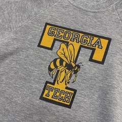 Vintage Georgia Tech Crewneck Sweatshirt Jerzees by Russell 70s 80s Rayon Blend
