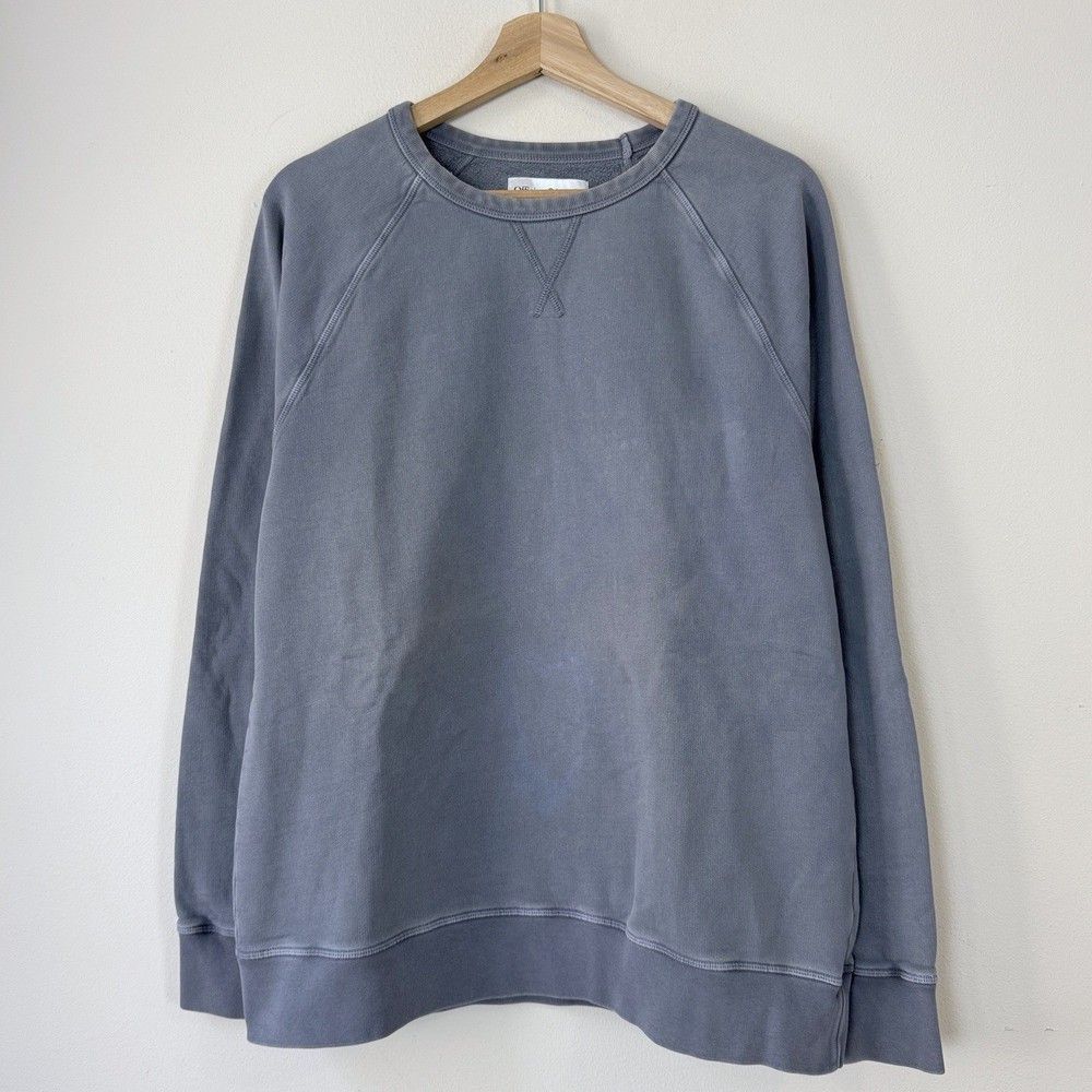 Officine Generale Paris 6 Blue Blank Designer Crewneck Sweatshirt – XL