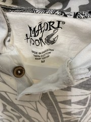 Maori Hook Mens Hoodie Pullover Sweatshirt Pockets White Gray Sz M With Pouch