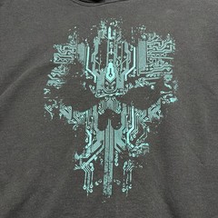 Grunt Style Mens Hoodie 3XL Big & Tall Black Teal Skull Flag Logo Graphics XXXL