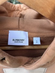 Men’s BURBERRY Owie Label Logo Appliqué Designer Hoodie Tan Sweatshirt Medium