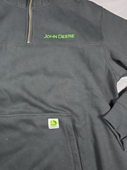 JOHN DEERE Men’s Stitched Logo Heavyweight Hoodie Sweatshirt, Black XL NWT