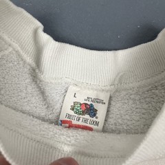 Vintage 90s Frog And Flower Crewneck Sweatshirt White Large Cute Spring VTG