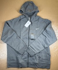 Nike Sportswear Club Fleece Zip Hoodie MEN’S SIZES Charcoal Grey 611456-071 NEW