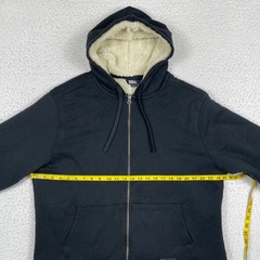 Eddie Bauer Hoodie Mens XL Black Sherpa Lined Full Zip Heavyweight Jacket Warm
