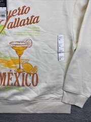 Original Use Sweatshirt Mens XL White Puerto Vallarta Viva Mexico Graphic NWT
