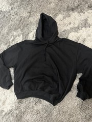 Kanye West Yeezy HD-01 Black No Print Blank Hoodie Sweatshirt Size 2