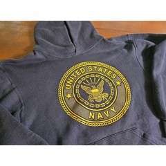 Soffe US Navy Hoodie Mens Small Blue United States Navy Graphic Sweatshirt