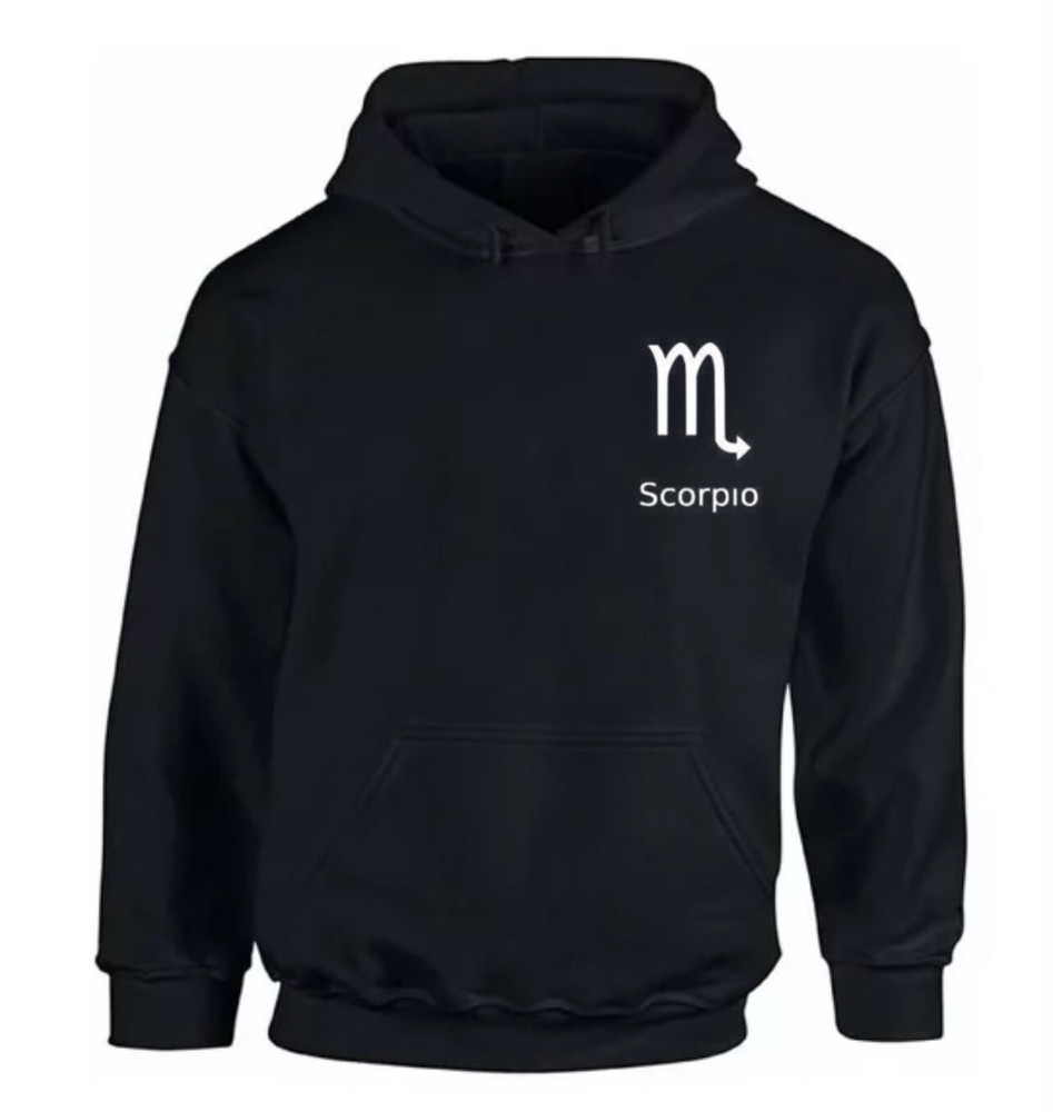 Scorpio Astrology Horoscope 100% Cotton Custom Hoodie Sweater S,M,L,XL,XXL