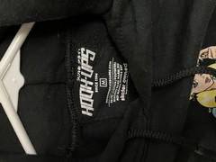 Hook Up Skateboards, Black Hoodie Size Medium Alice In Wonderland