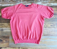 Vintage Polo Ralph Lauren Terry Knit Raglan Short-Sleeve Sweatshirt Coral Sz.L