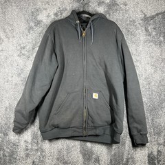 Carhartt Hoodie Mens Large Tall Black Full Zip Hooded Pockets Lined Heavyweight