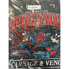 Marvel Spider-Man Carnage Venom Acid Wash Lightweight Hoodie Men’s Medium Gray