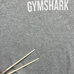 Gymshark Sweatshirt Mens Small Grey Apollo Crewneck Workout Gym Spellout Logo