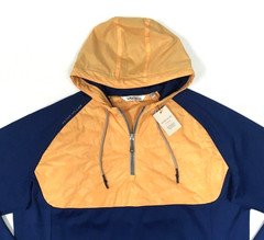 Peter Millar Military Orange Camo Colorblock Stretch Golf Pullover Hoodie Jacket