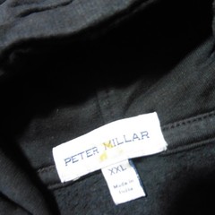 PETER MILLAR Mens 2XL XXL HOODIE LAVA WASH WASHED BLACK PULLOVER SWEATSHIRT