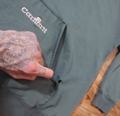 VTG Carhartt K132 HTG Green Hoodie Heavyweight Sweatshirt Pocket Logo 2XL Y2K