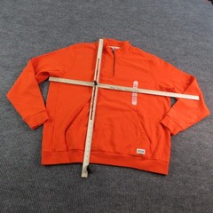 Duluth Trading Co. Sweatshirt Mens 2XLT Orange Pullover 1/4 Zip Pockets Fleece
