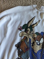 Vintage 1993 Hip Hop Looney Tunes Bugs Bunny Taz Double Sided Sweatshirt XL 90s