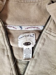 Original Island Sport Quarter Zip Sweatshirt Mens Large Colorblock Pullover Tan