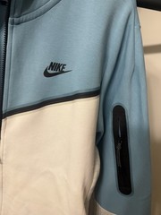 Nike Sportswear Tech Fleece Hoodie Cerulean Blue/White/Grey Mens Sz M CU4489-424