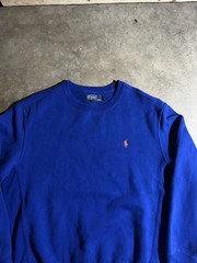 Vintage 90s Polo Ralph Lauren Sweatshirt Mens Size Large Blue W/ Orange Horse