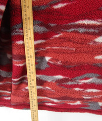 LL Bean Sweatshirt Men XL Tall Red Deep Pile Fleece 1/4 Zip Southwest Aztec Camo