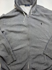 Polo Ralph Lauren Hoodie Mens 4XLT Gray Full Zip Fleece Big & Tall Sweatshirt