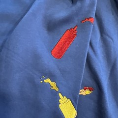 Bob’s Burgers Characters embroidered hoodie blue XLARGE XL BoxLunch NWT Pullover