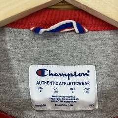 Champion Sweatshirt Large Red Basic Spellout Logo GF88H Cotton Blend Crew B85