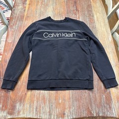 Calvin Klein Black & White Logo Pullover Sweatshirt Small Mens Comfy Cozy