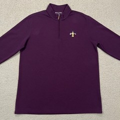Mizzen+Main Mens 1/4 Zip Pullover Golf Sweatshirt Plum Burgundy Size XL