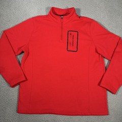 Under Armour Sweatshirt Mens XL Red 1/4 Zip Fleece Pocket Pullover Athletic