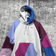 Champion Hoodie Adult M Colorblock Patchwork Cut & Sew Outdoor Colorful Preppy