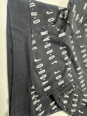 Jordan Black/White All-Over Logo Print Pullover Hoodie Long Sleeve Teens Size L
