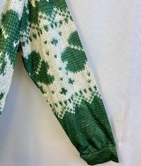 Men’s St Patrick’s Shamrock Sweater Look Microfiber Pullover Sweatshirt XXL