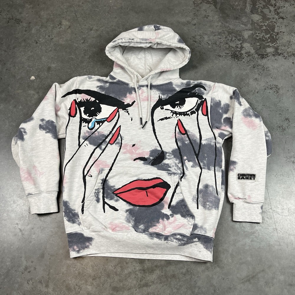 China Town Market Hoodie Mens Small Multicolored Art Pullover Pocket