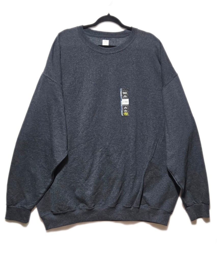 NWT Athletic Works Mens 3XL (54-56) Fleece Crewneck Sweatshirt Black Heather