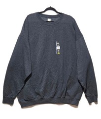 NWT Athletic Works Mens 3XL (54-56) Fleece Crewneck Sweatshirt Black Heather