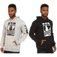 Adidas Men’s Original Trefoil Street Graphic Front Pocket Active Pullover Hoodie