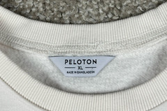 Peloton Sweatshirt Mens Extra Large White Pullover Crewneck Cycling Gym Logo XL
