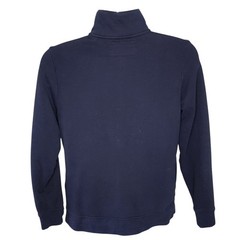 Tom Tailor Sweatshirt Jacket Mens Sz S Navy Blue Full Zip Pockets Mock Neck FLAW