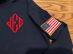 NEW JE Quarter Zip SWEATER Blue USA 1/4 ZIP JEE Sweatshirt USA SELLER