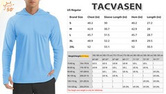 Tacvasen UPF50+ Mens Sun Skin Protection T-Shirts Outdoor Fishing Casual Hoodies