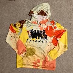 New Funny Halloween Horror Movie Friends Hoodie T-Shirt, Double Sided, Size XL