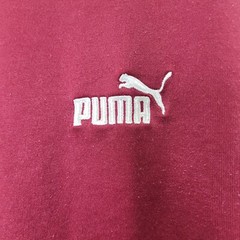 Vintage Y2K Puma Long Sleeve Vneck Lightweight Sweatshirt Maroon Logo Sz M