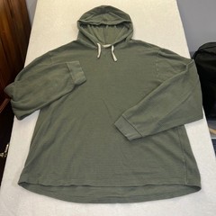 Marine Layer Hoodie Waffle Knit Sz XXL Olive Green Supima Cotton Modal Pullover