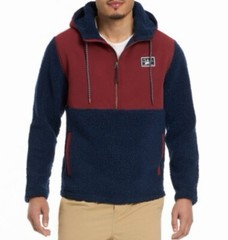 Hurley Men’s Half Zip Sherpa Hoodie Anorak Long Sleeve Size Large NEW